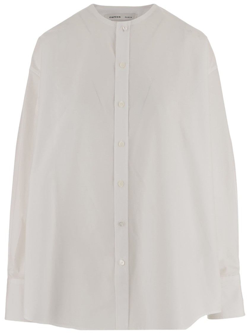 Carven Loose-Fitting Minimalist Shirt With Round Neckline