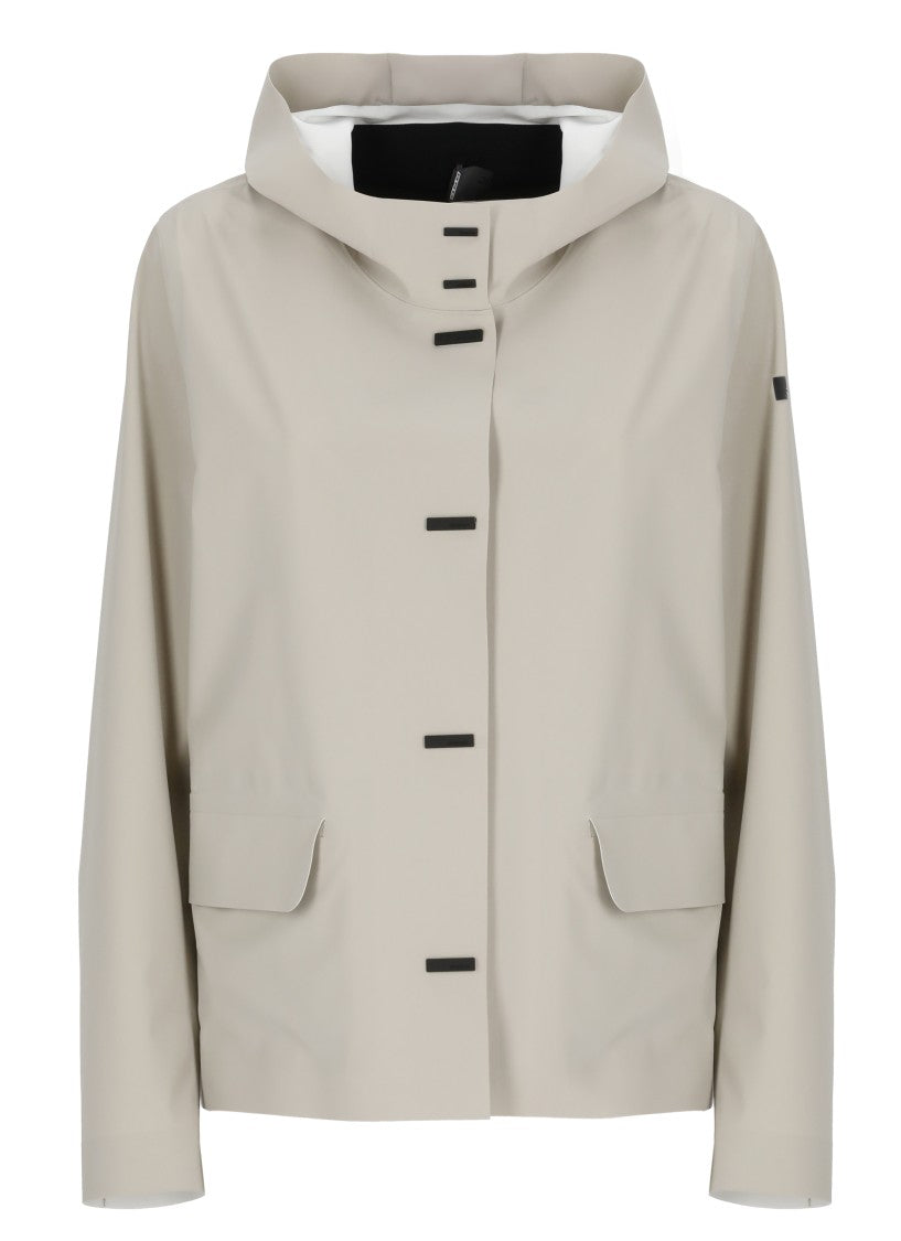 Rrd Beige Montecristo Color Hood Waterproof Jacket