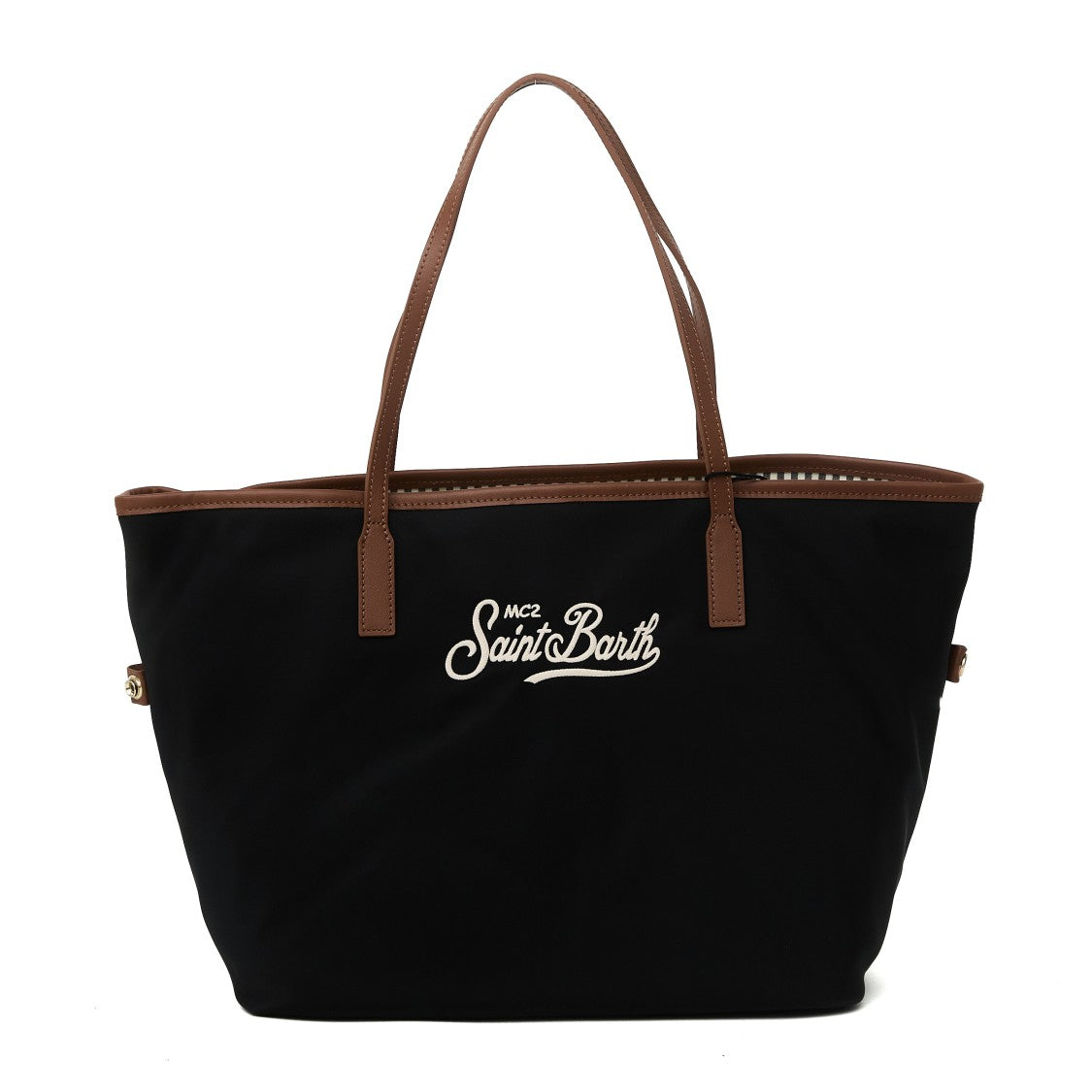 Mc2 Saint Barth Black City Bag Soft-Structured Nylon Tote Bag