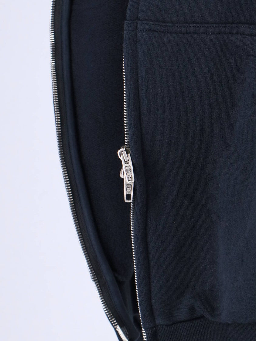 Balenciaga Flipped Uni Black Zip Hoodie With Back Logo