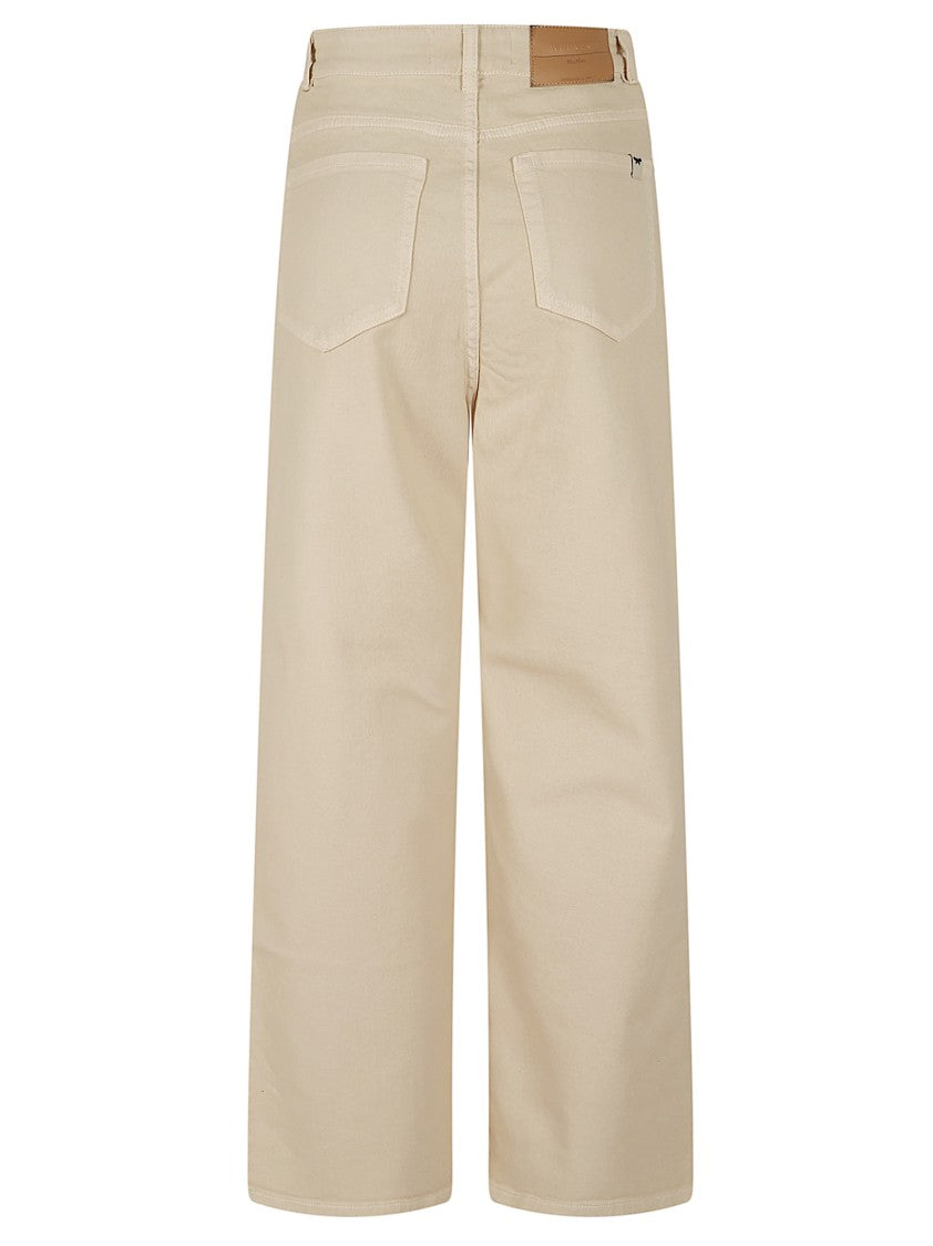 Max Mara Wide-Leg Cotton Drill Pants With Iconic 5-Pocket Design