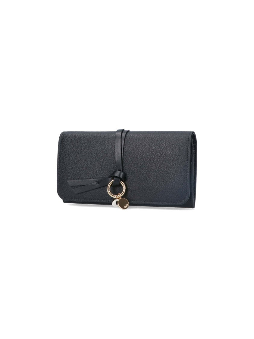 Chloé Black Alphabet Textured Leather Wallet