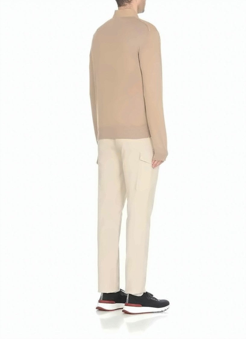 Brunello Cucinelli Textured Knit-Sleeve Leather Bomber Jacket