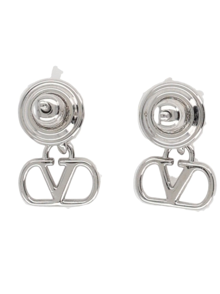 Valentino Garavani Vlogo Signature Faceted Stone Brass Earrings