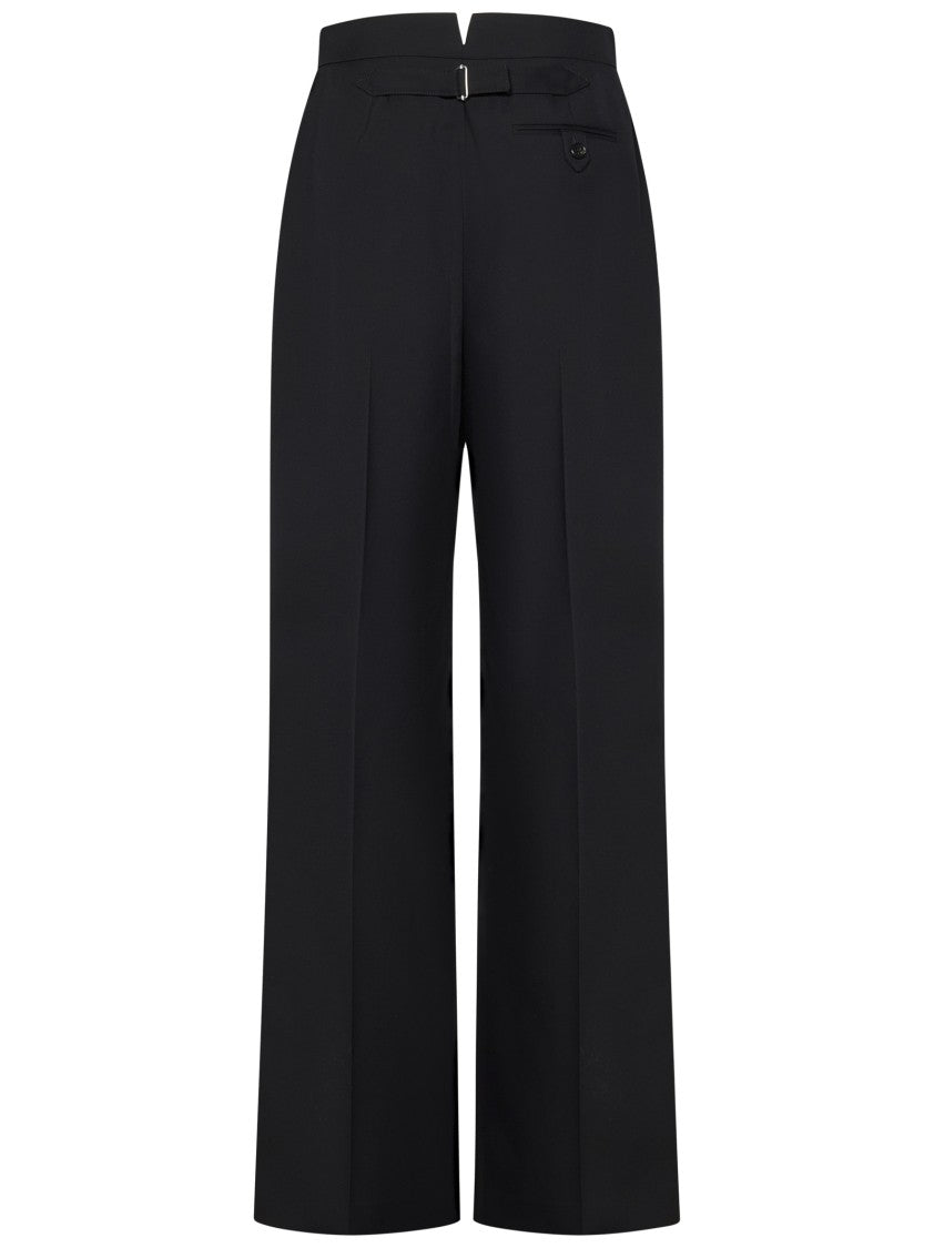 Alexander Mcqueen Wide-Leg Trousers In Japanese Wool Gabardine