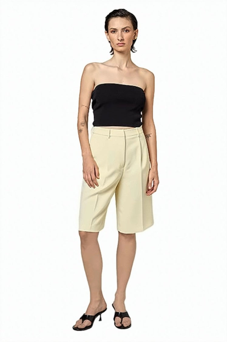 Alpha Studio High-Waisted Cadì Bermuda Shorts