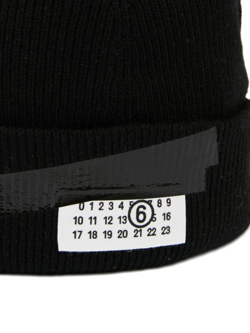 Mm6 By Maison Margiela Ribbed Knit Beanie Hat
