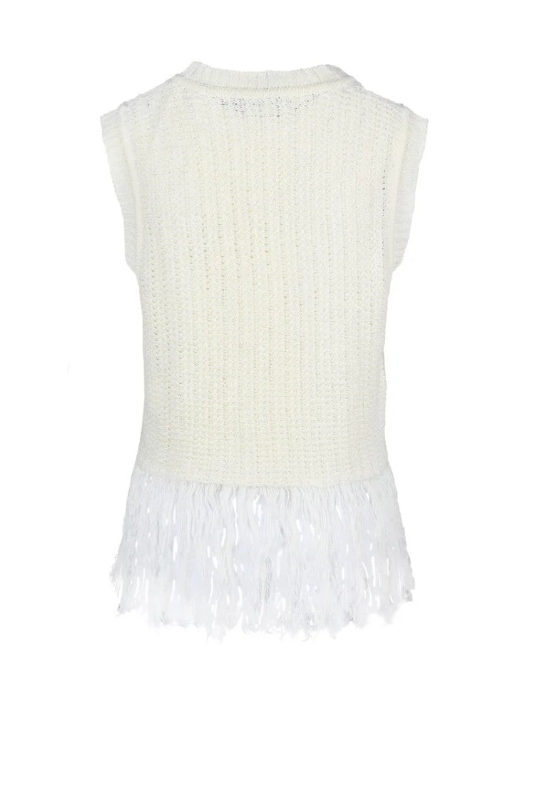 Max Mara Linen Knit Vest - White
