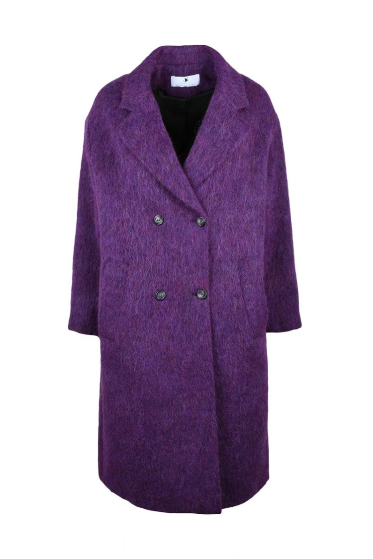 Oliver Horigamy Double-Breasted Coat - Purple