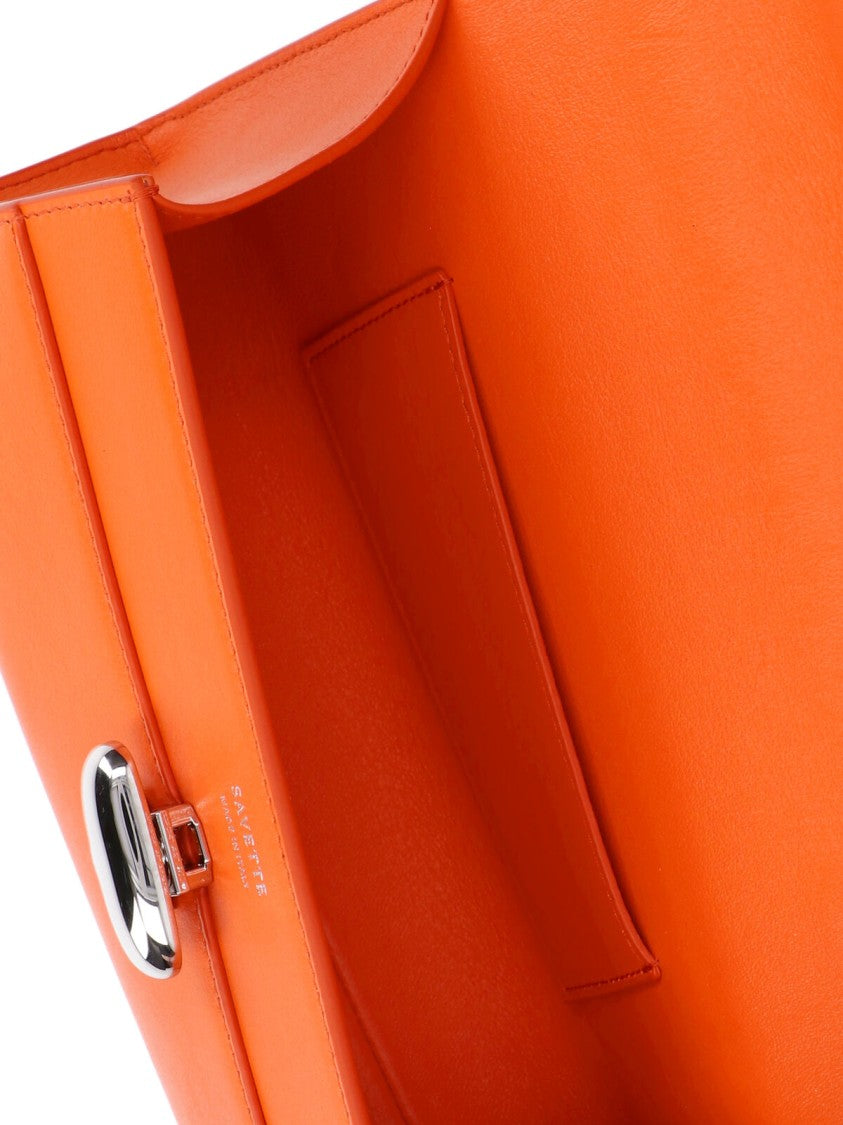 Savette Structured Handbag With Silver Clasp