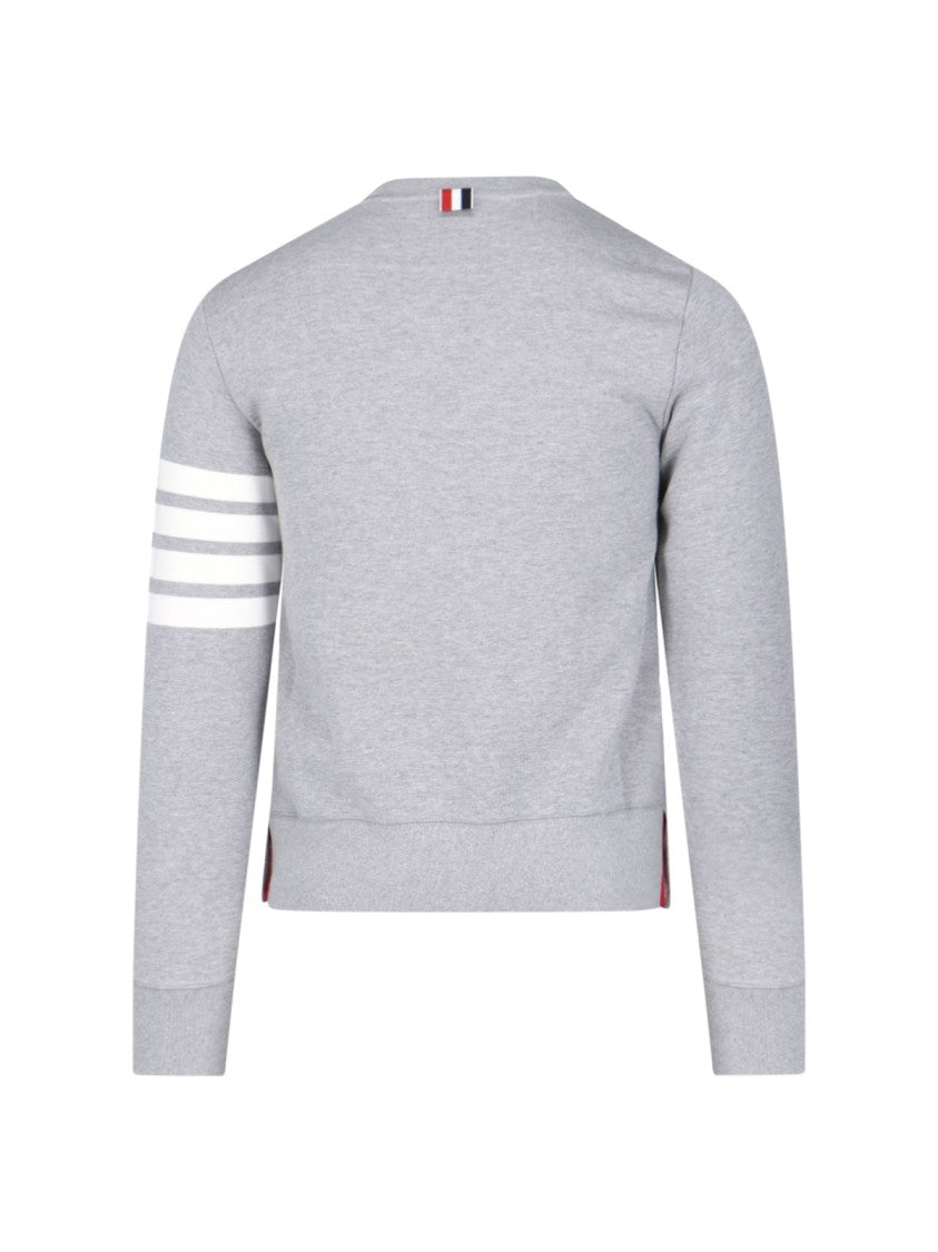 Thom Browne "4-Bar" Crewneck Sweatshirt – Grey