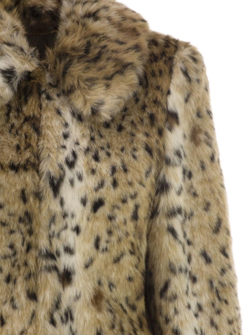 Max Mara Animal Print Jacquard Eco-Friendly Fur Coat