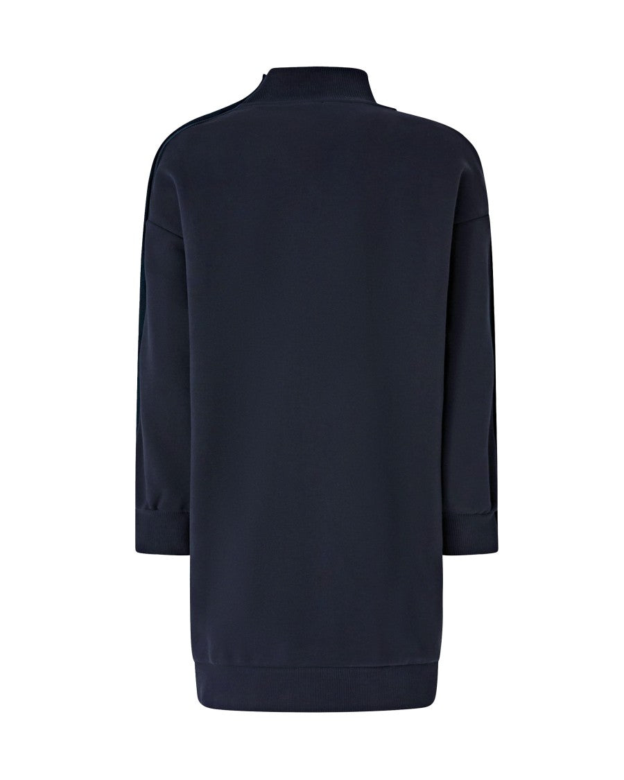 Pinko Blue Buttoned Sweatshirt Dress