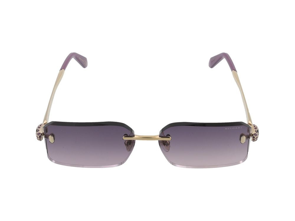 Bulgari Gradient Purple Lens Rimless Rectangular Sunglasses