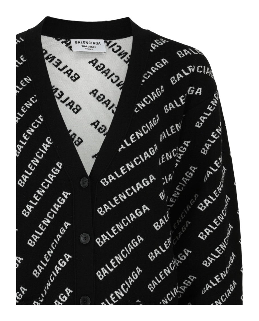 Balenciaga Allover Logo Cardigan