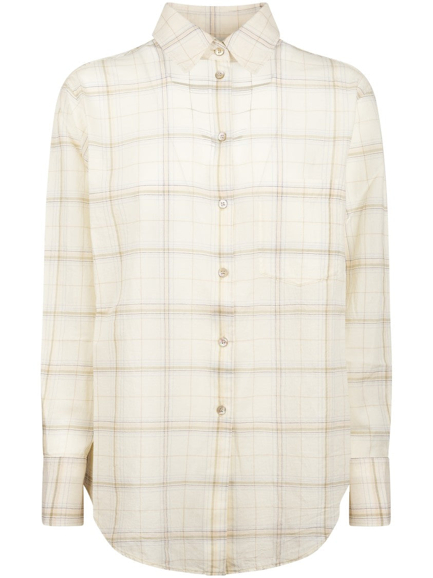 Forte Forte Plaid Pattern Crepe Voile Shirt With Classic Collar