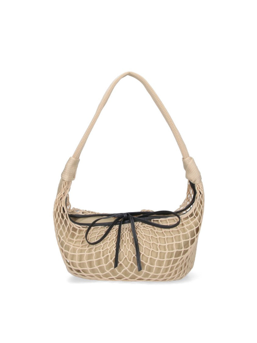 Lemaire Beige Croissant Filt Netted Shoulder Bag