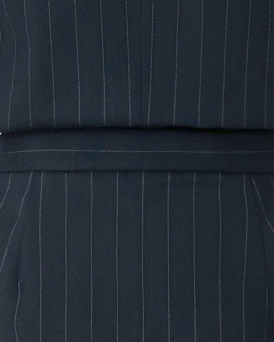 Pinko Short Sleeveless Dress In Blue Poly Wool