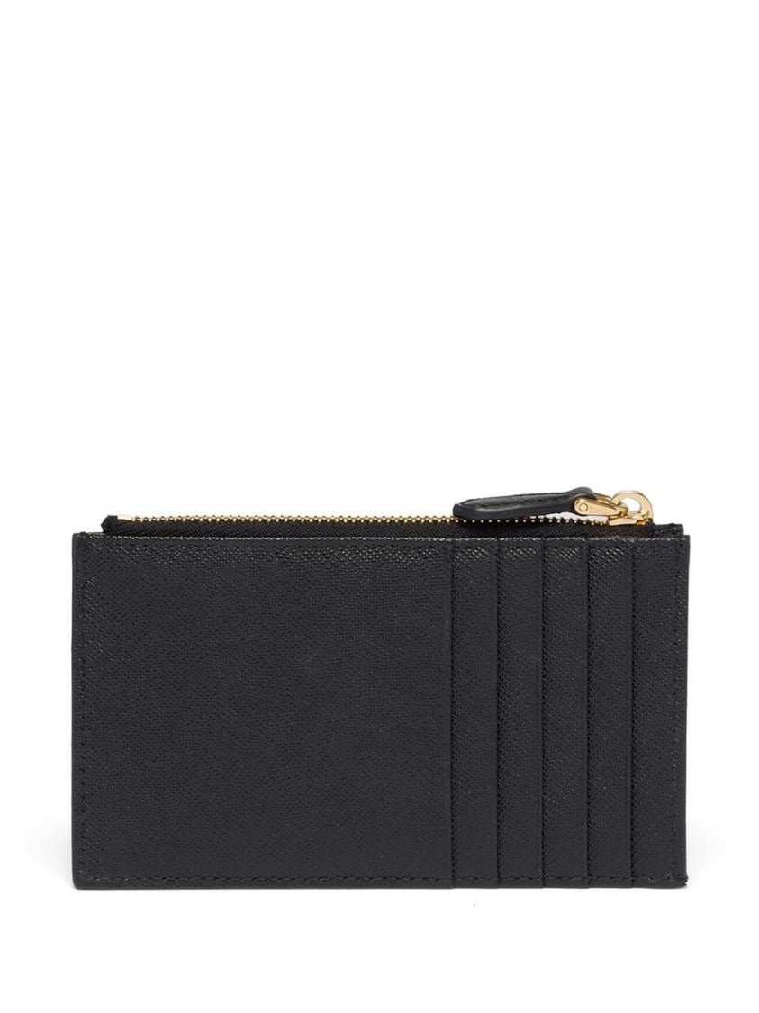 Prada Leather Logo-Plaque Card Holder