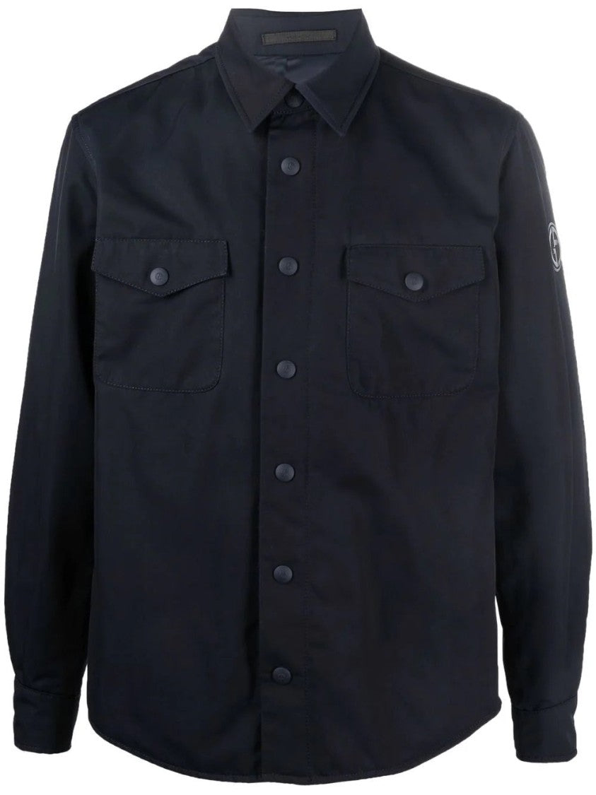 Giorgio Armani Structured Long Sleeve Shirt With Classic Collar And Dual Chest Pockets