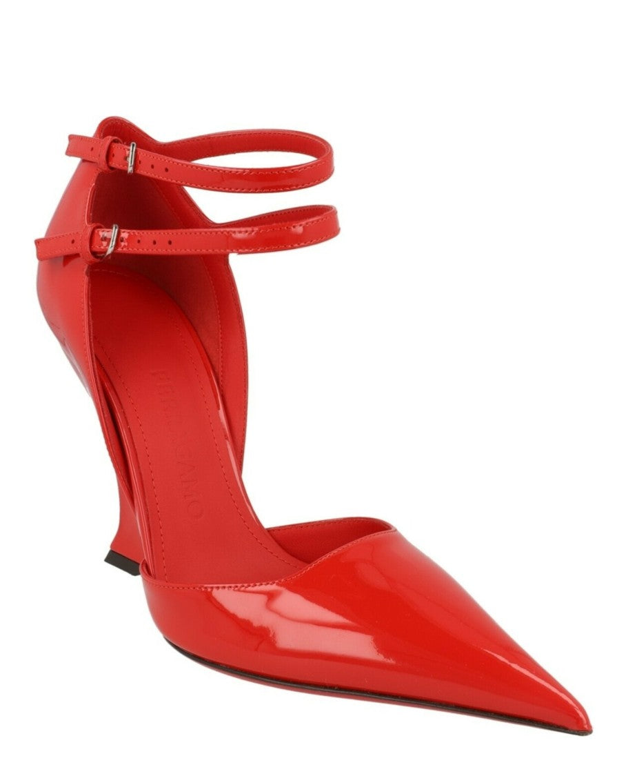 Ferragamo Vidya X5 Patent Wedge Pumps