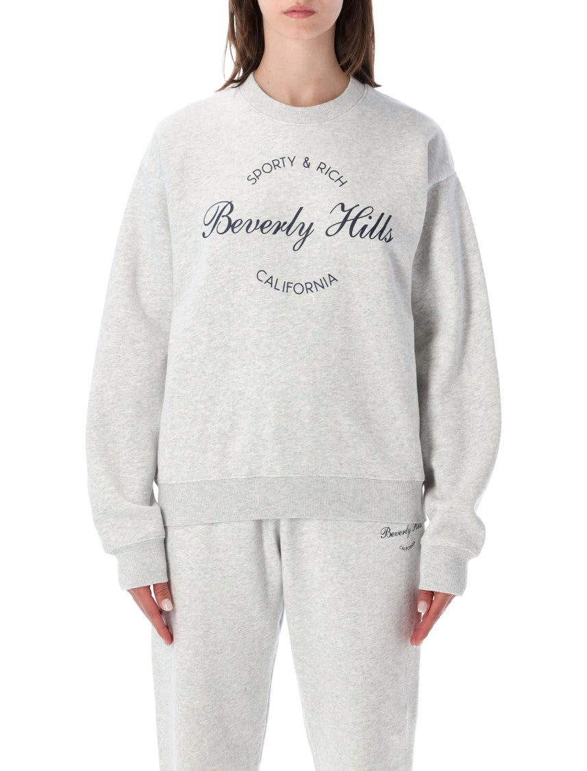 Sporty And Rich Grey Bevrly Crewneck Sweatshirt