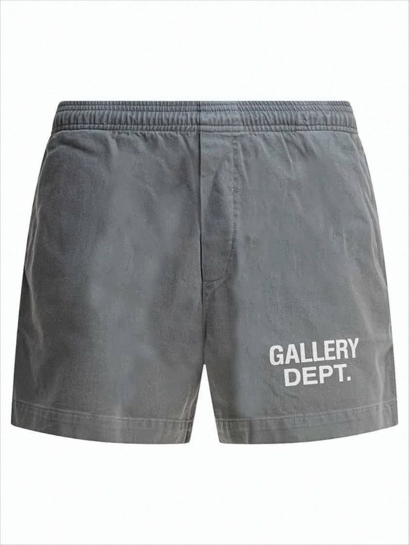 Gallery Dept. Washed Grey Cotton Shorts With Elastic Waist