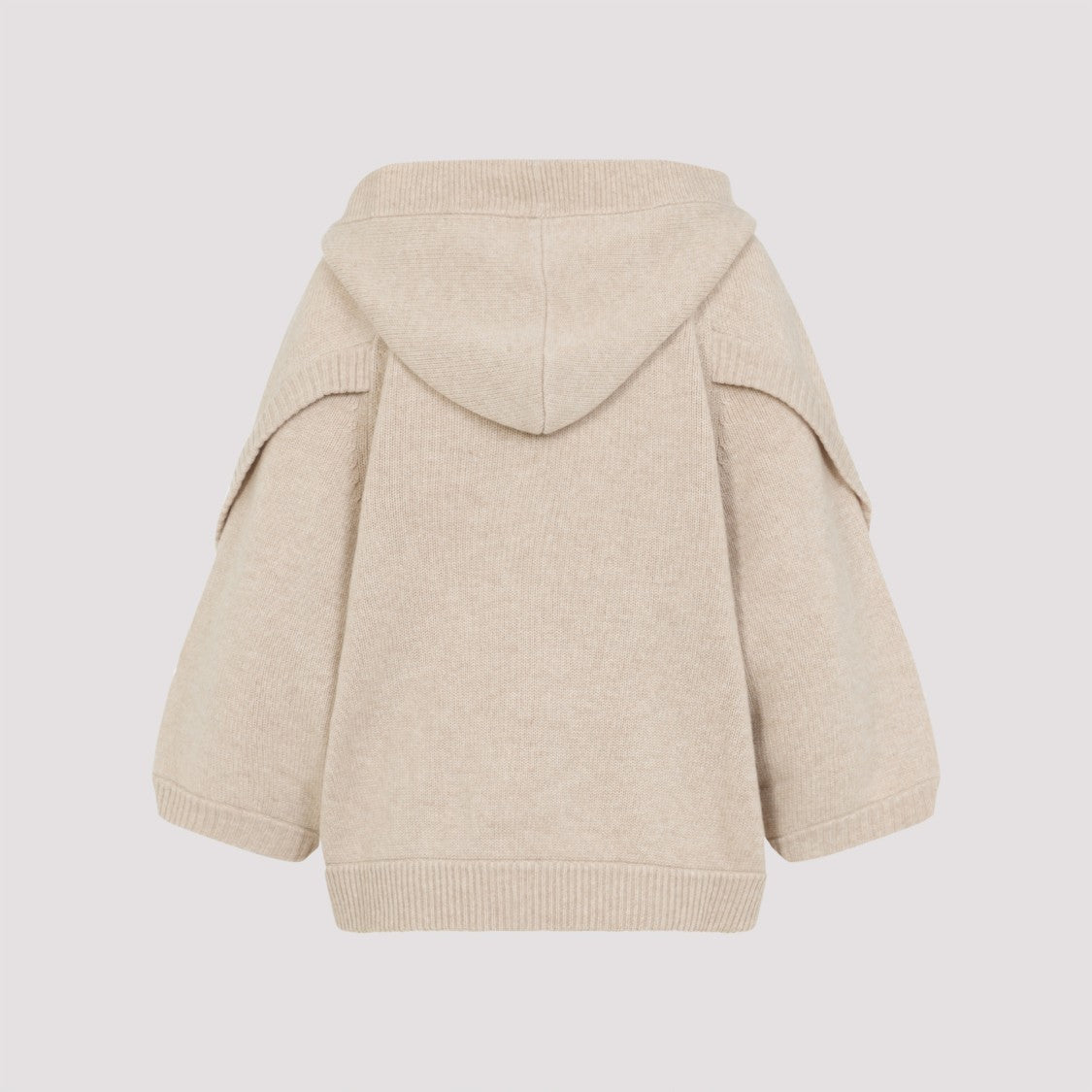 Max Mara Hooded Sweater With Button-Detail Sleeves In Wool-Cashmere Blend