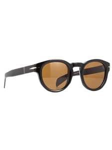 David Beckham Rounded Frame Sunglasses With Glossy Finish And Tinted Lenses