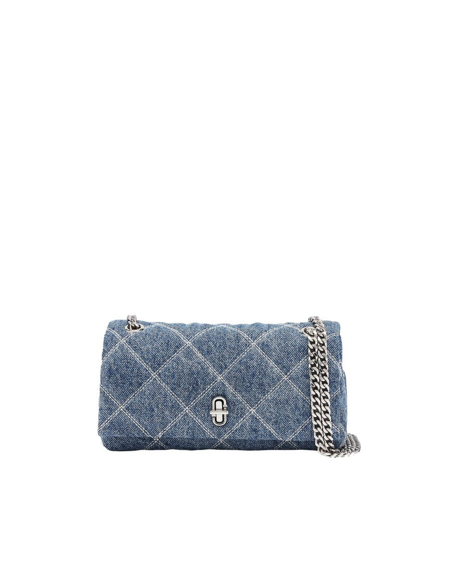 Marc Jacobs Quilted Denim Dual Chain Wallet Crossbody Bag
