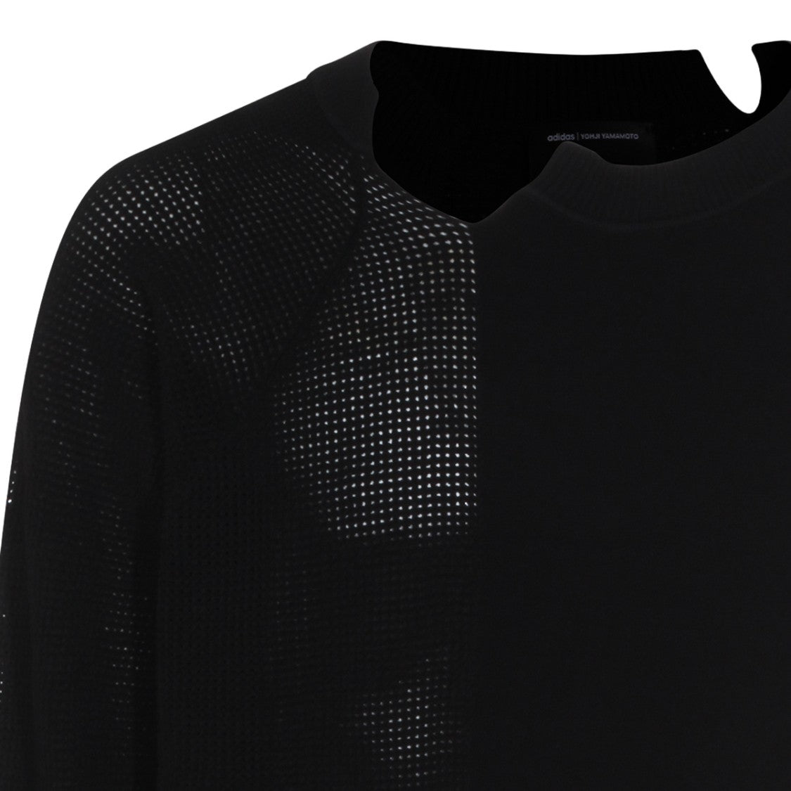 Y-3 Asymmetrical Black Sweater With Dual Texture