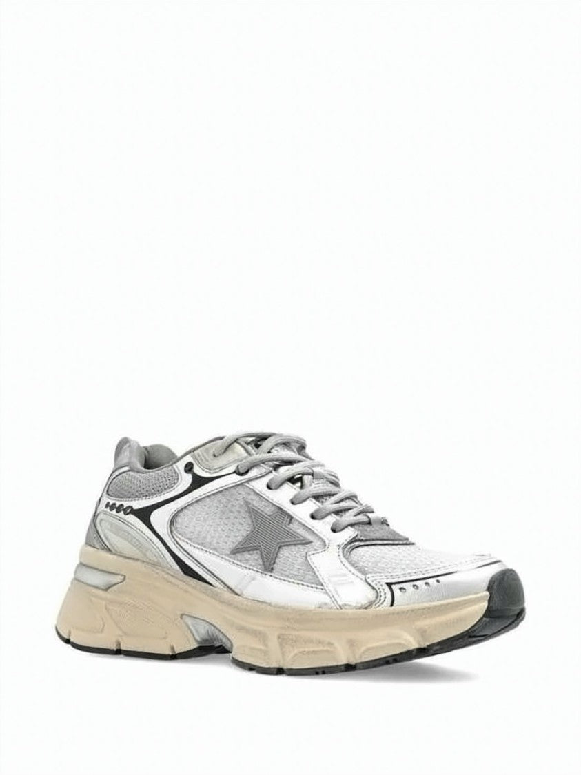 Golden Goose Distressed Low-Top Sneakers With Dark Star Emblem