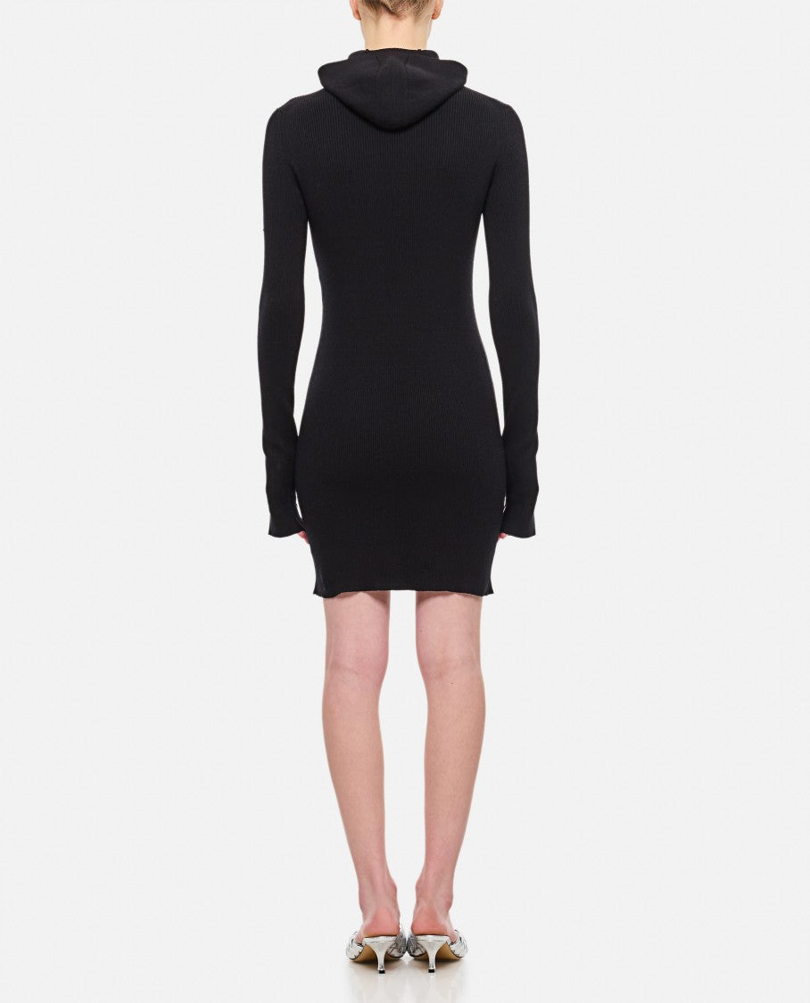 Fendi Wool Silk Ribs Mini Dress