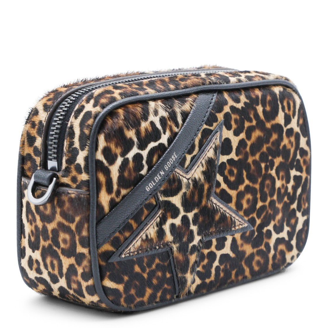 Golden Goose Leopard Print Star Patch Bag