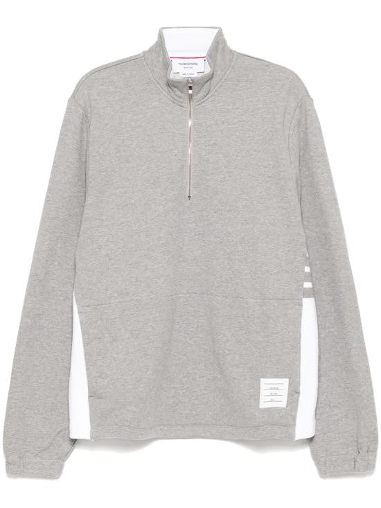 Thom Browne Long-Sleeve Half-Zip Top With Side Panels