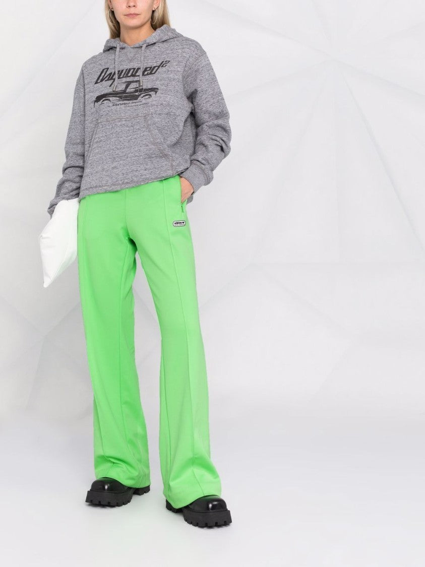 Dsquared2 Heather Grey Truck-Print Hoodie With Rhinestone Detail