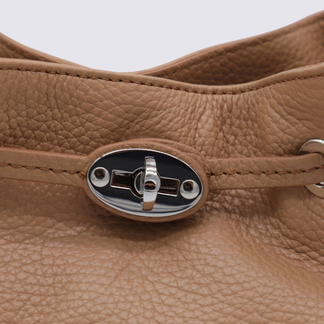 Zanellato Structured Bucket Bag With Distinctive Oval Clasp