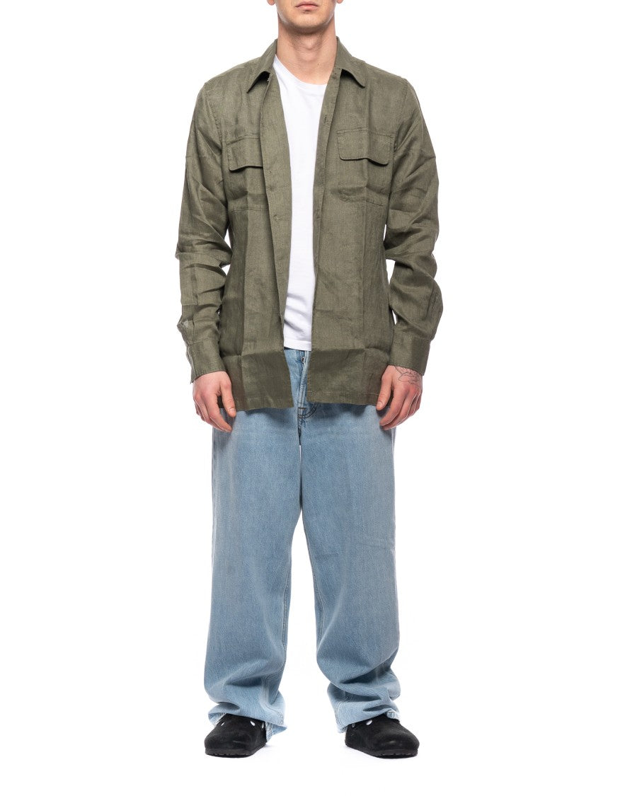 Paolo Pecora Linen Shirt With French Collar