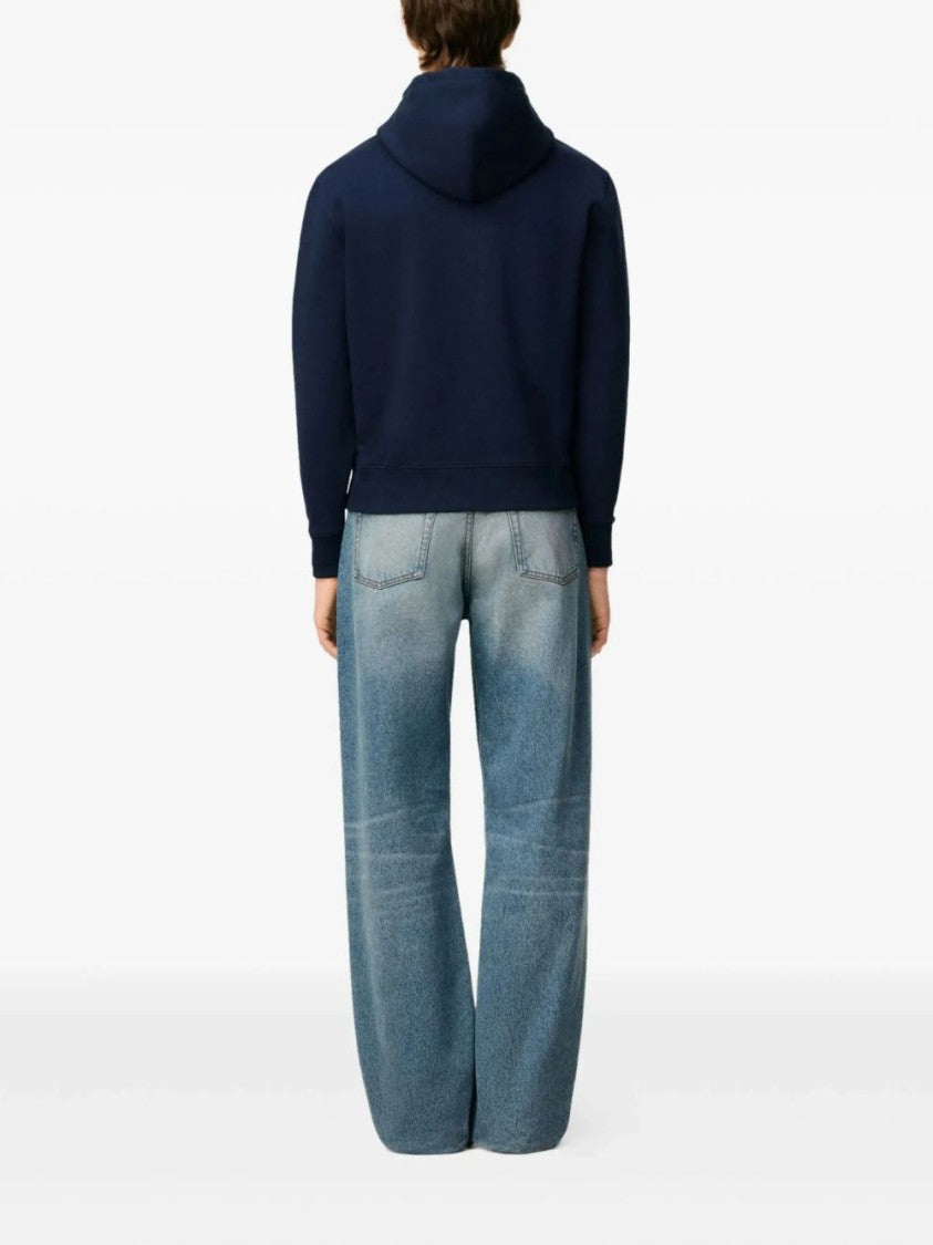 Ami Paris Classic Pullover Hoodie With Adjustable Drawstring