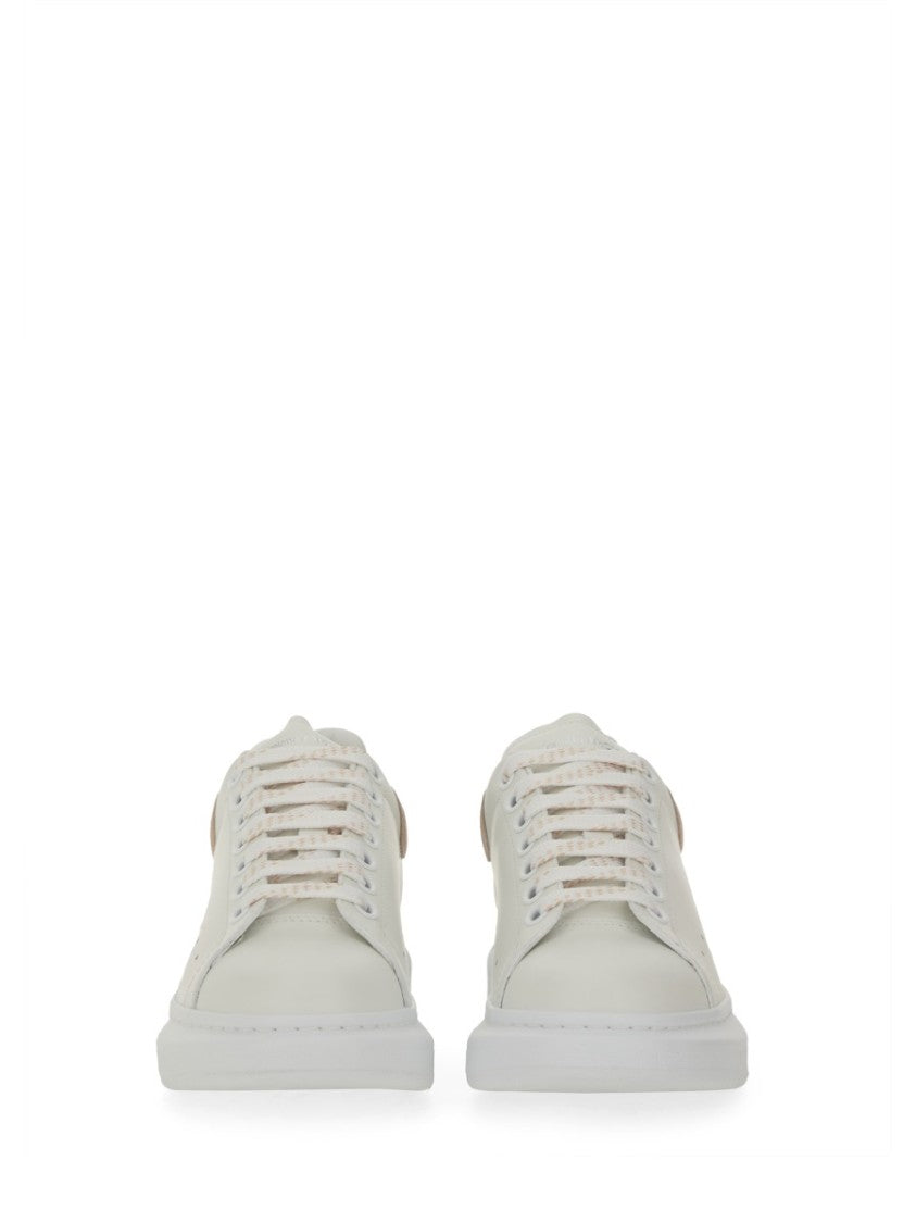 Alexander Mcqueen Oversized Calfskin Sneakers With Suede Heel Tab