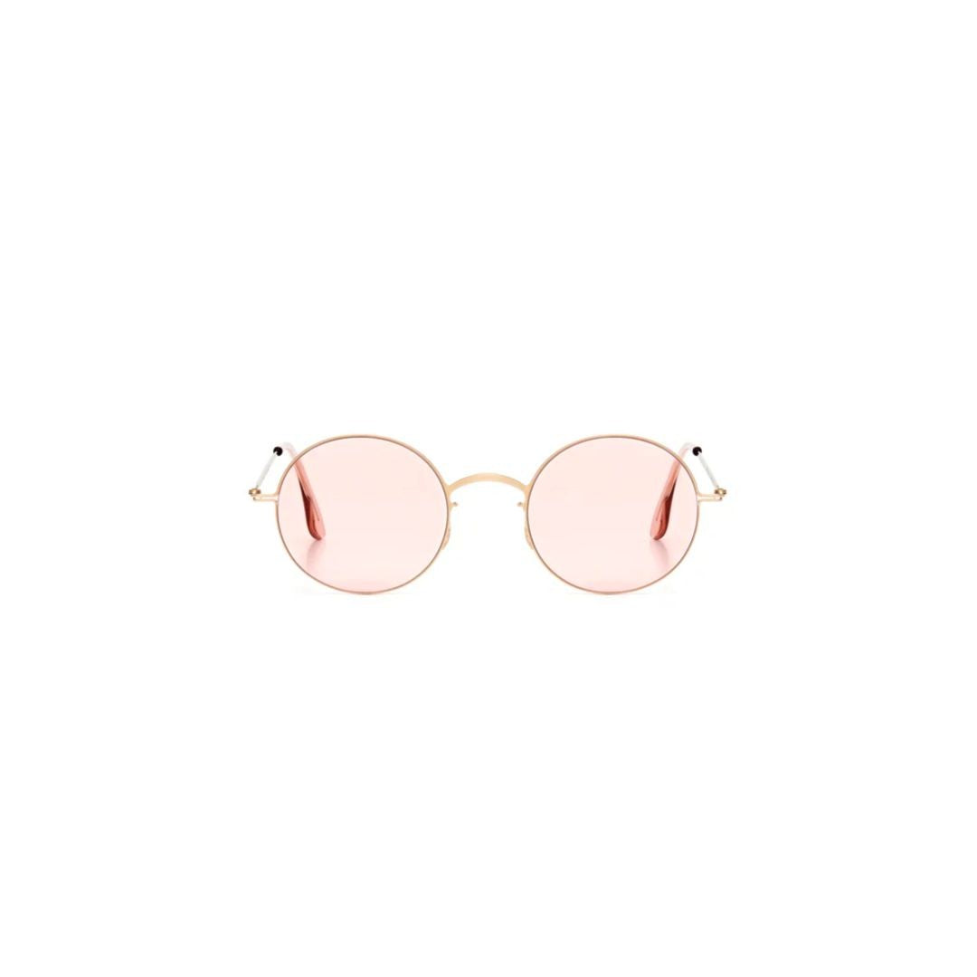 Haffmans & Neumeister Casper Gold-Tinted Minimalist Round Sunglasses With Thin Metal Frame