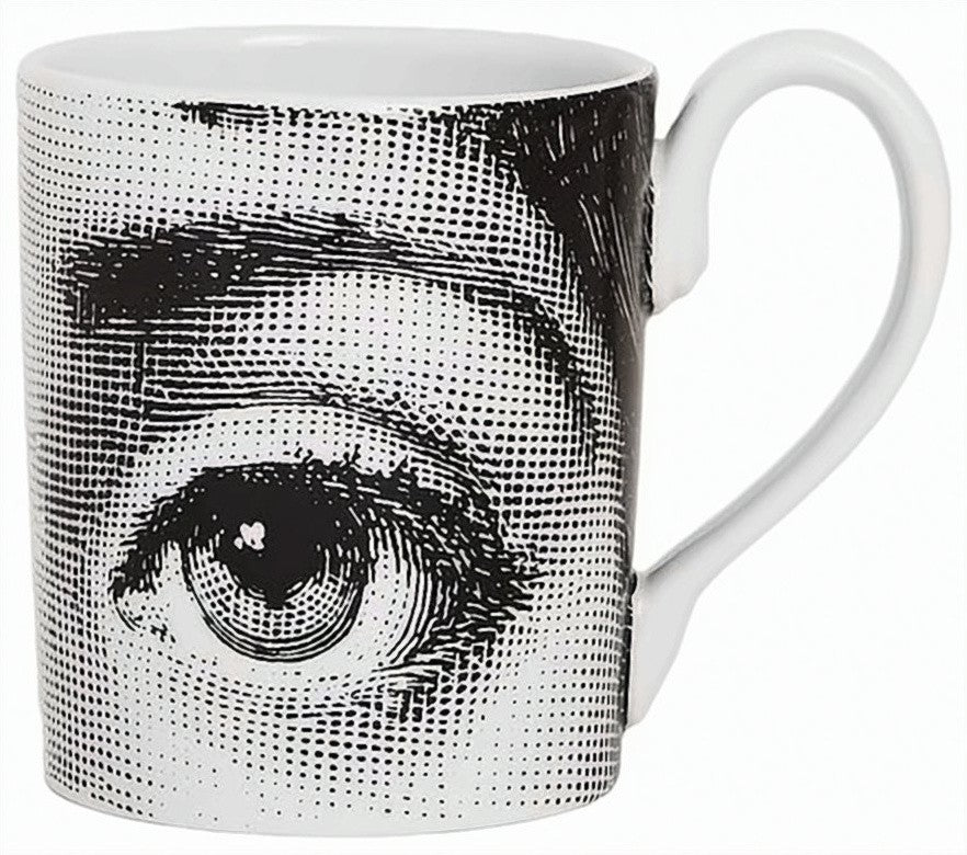 Fornasetti Occhi Cup Hand Decorated Porcelain Mug