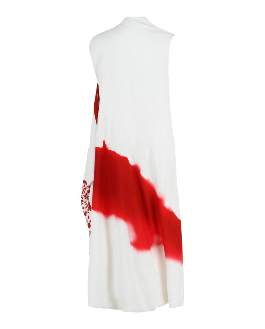 Ferragamo Printed Draped High-Low Dress