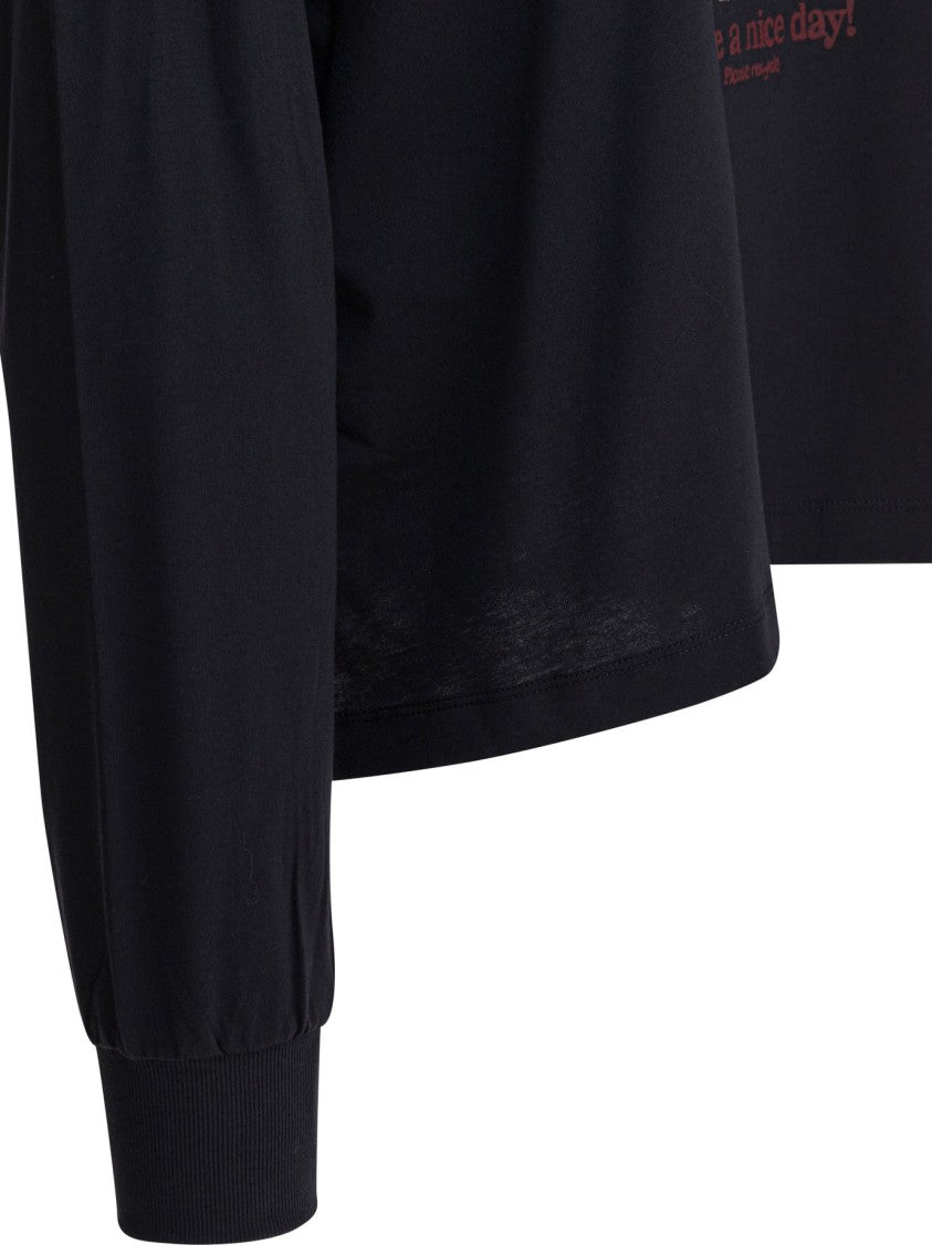 Ganni "Poddle" Cotton Crewneck Sweatshirt