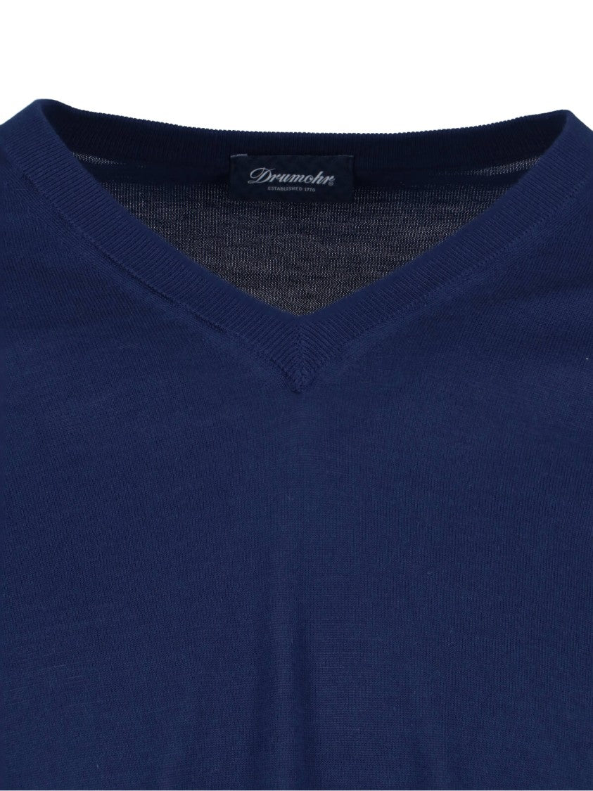 Drumohr V-Neck Sweater – Navy