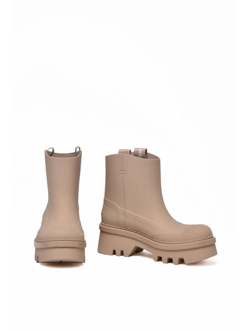 Chloé Beige Rubber Galosh Boots