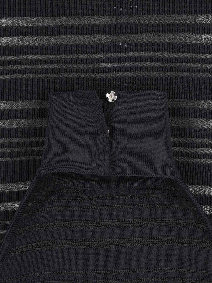 Andreâdamo Ribbed Knit Midi Dress – Black