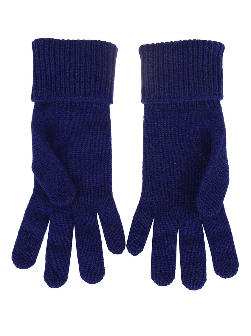 Burberry Cashmere Knitted Gloves With Ribbed Cuff
