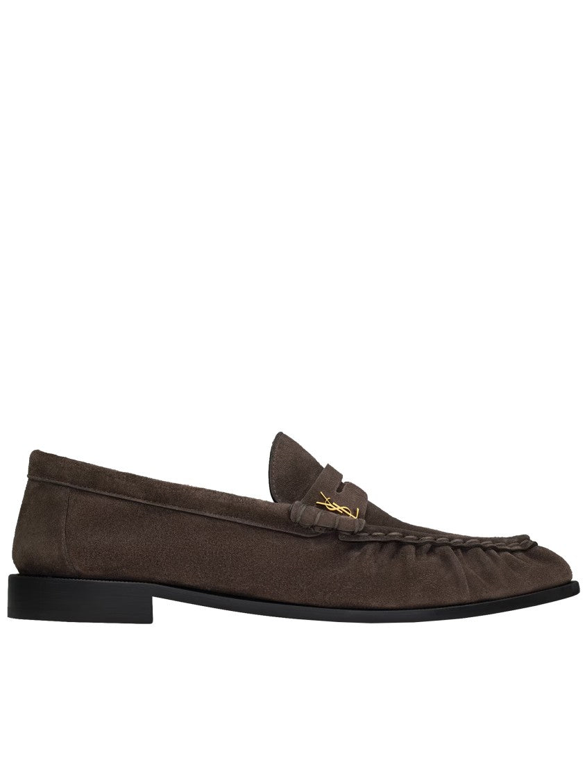 Saint Laurent Le Loafer 15 Ruched Suede Loafers