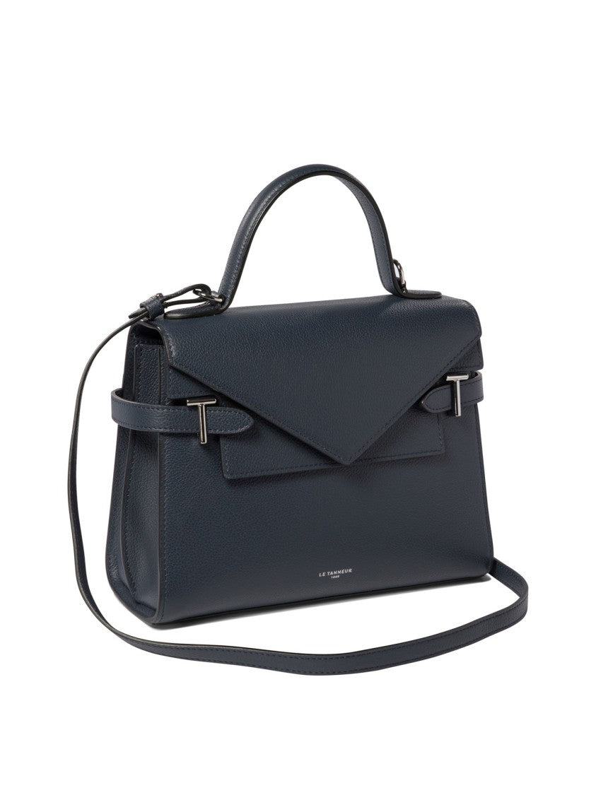 Le Tanneur Compact Structured Handbag With Triangular Flap Closure